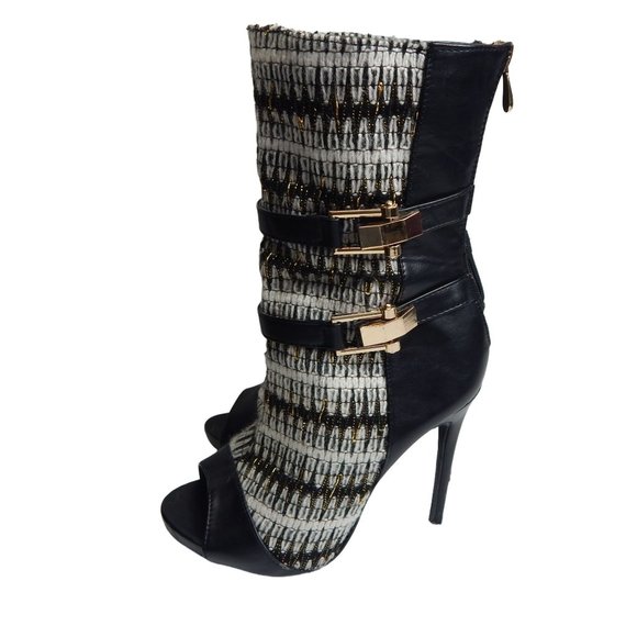 Athena Avery Womens Size 8 Peep Toe Stiletto Mid calf Booties - Picture 3 of 12